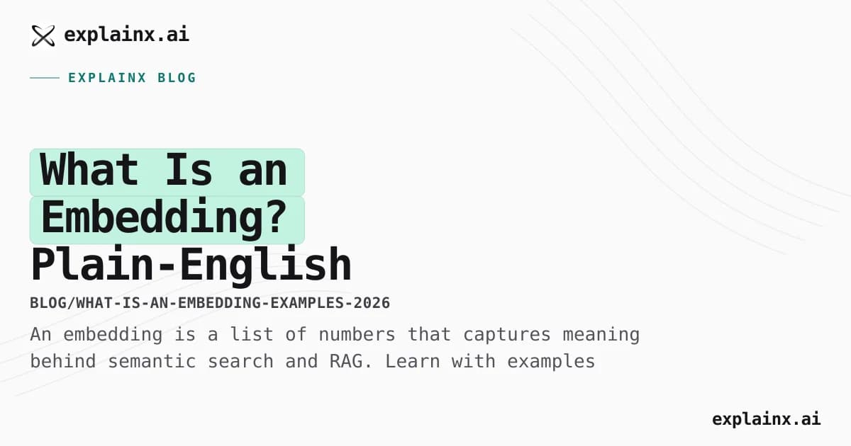 What Is an Embedding? Plain-English Examples (2026)