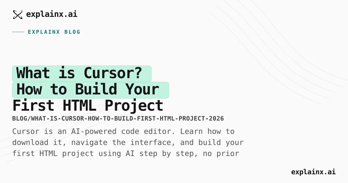 What is Cursor? How to Build Your First HTML Project with AI (2026 Guide)