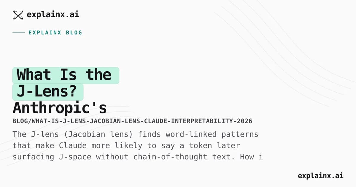 What Is the J-Lens? Anthropic's Jacobian Lens for Reading Claude's Silent Thoughts