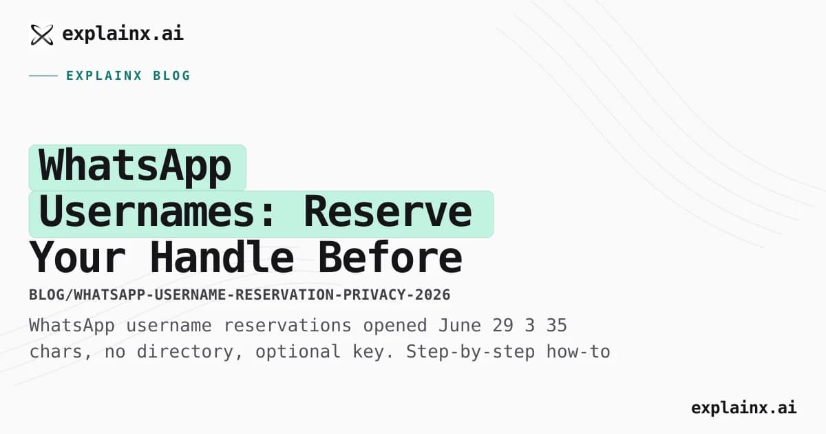 WhatsApp Usernames: Reserve Your Handle Before the 2026 Rollout