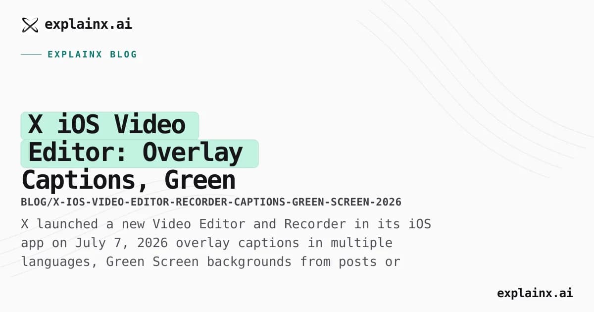 X iOS Video Editor: Overlay Captions, Green Screen, and In-App Recording (July 2026)