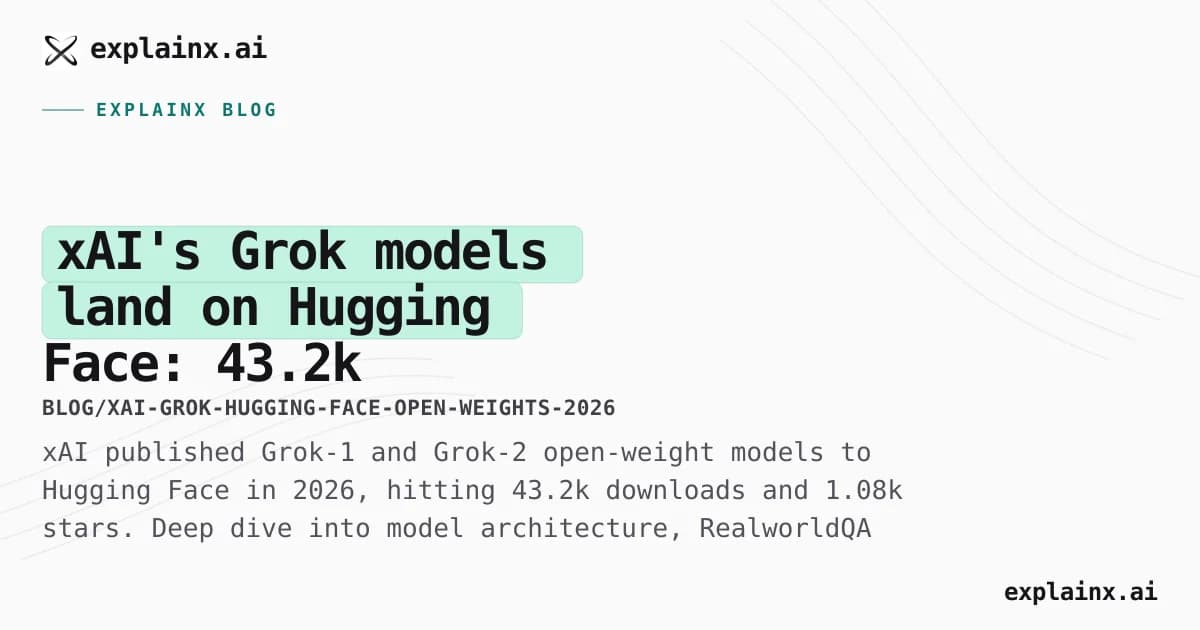 xAI's Grok models land on Hugging Face: 43.2k downloads, 1.08k stars, open weights for Grok-1 and Grok-2