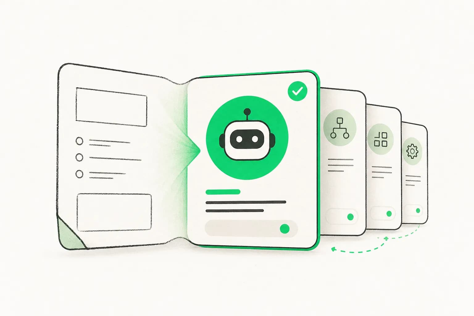 Editorial illustration of a checklist being assembled from workshop notes