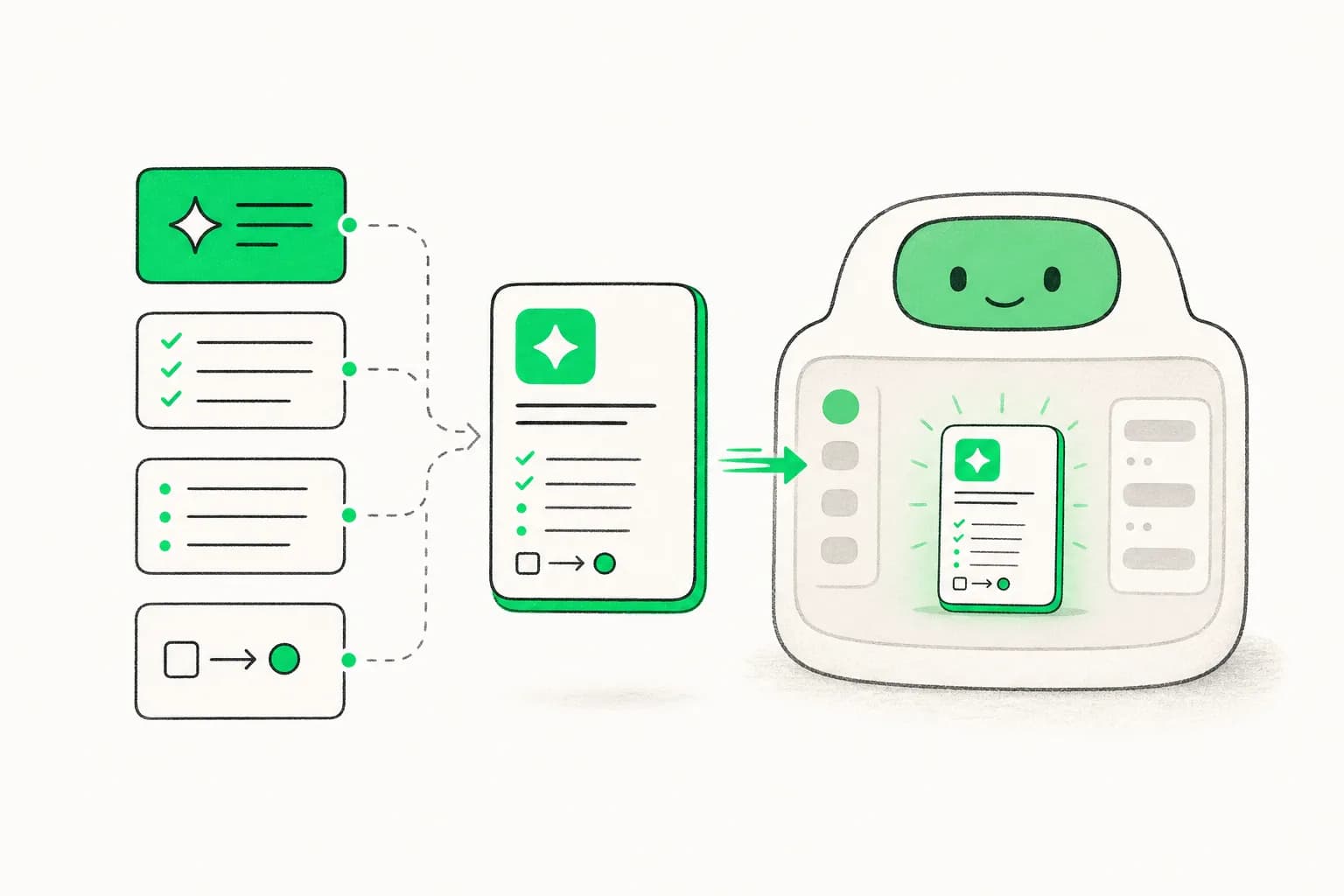 Editorial illustration of an agent workflow being monitored for unsafe steps