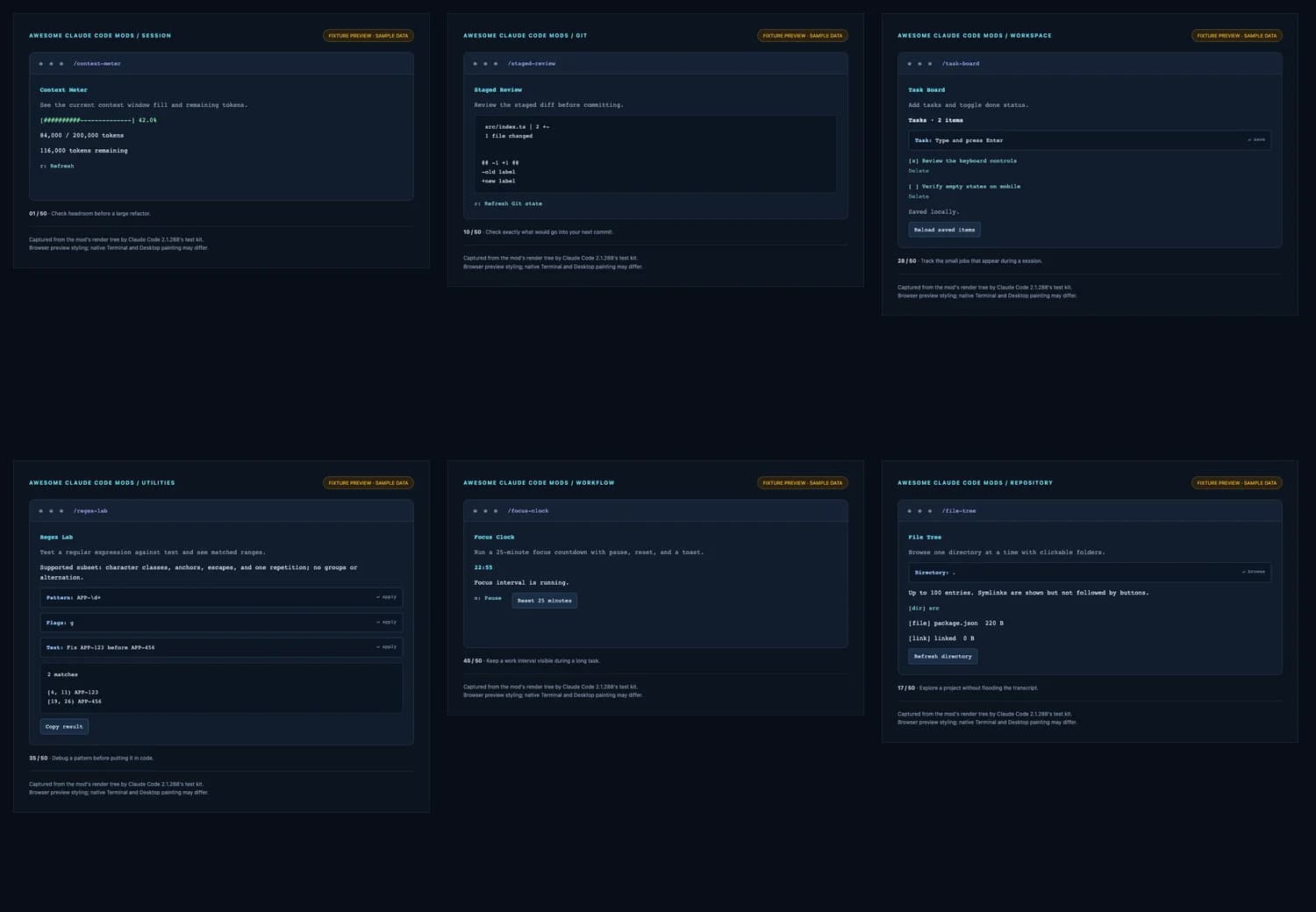 Awesome Claude Code Mods: 50 Open-Source, MIT-Licensed Mods You Can Install Today