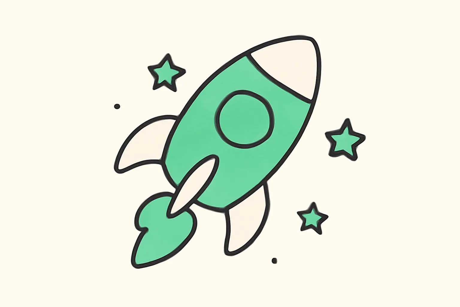 Playful rocket illustration for explainx.ai Kids