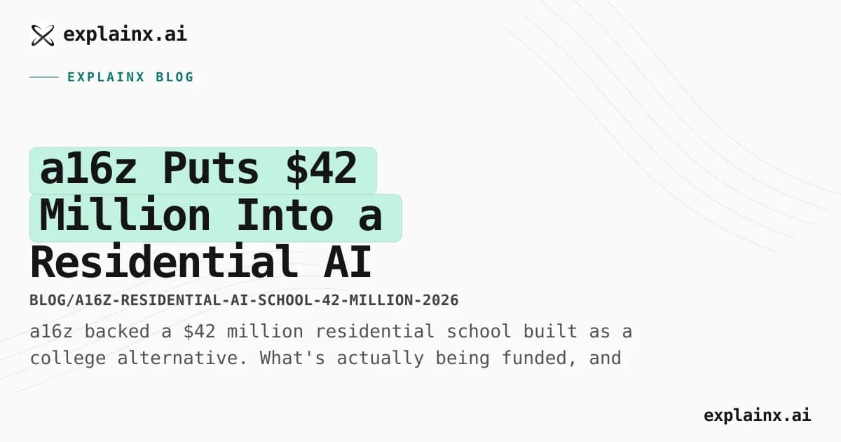 a16z Puts $42 Million Into a Residential AI School to Bypass College