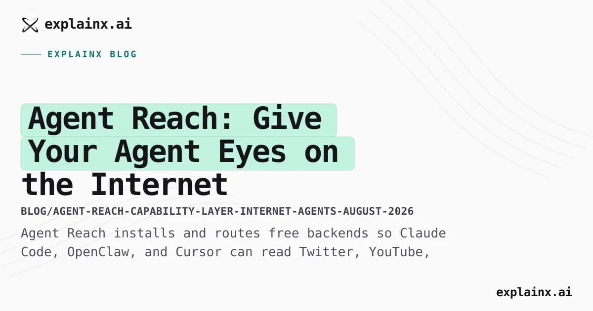 Agent Reach: Give Your Agent Eyes on the Internet (Free)