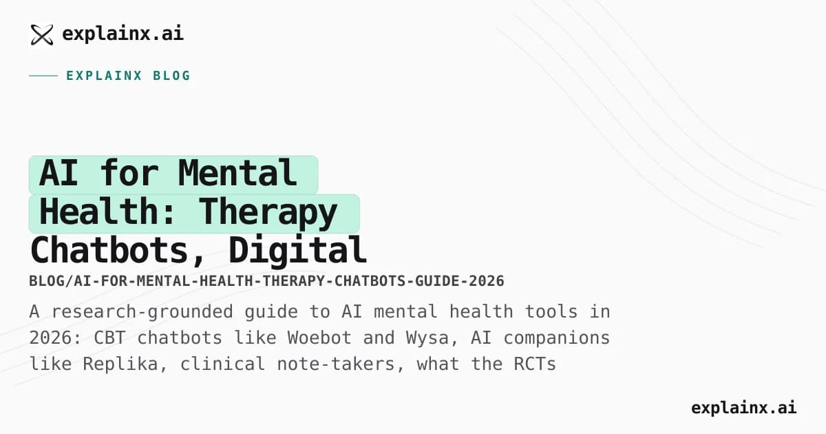 AI for Mental Health: Therapy Chatbots, Digital Companions, and What the Research Actually Shows