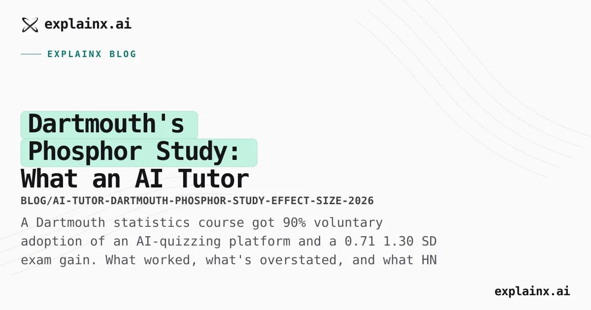 Dartmouth's Phosphor Study: What an AI Tutor With a 0.71–1.30 SD Effect Actually Did
