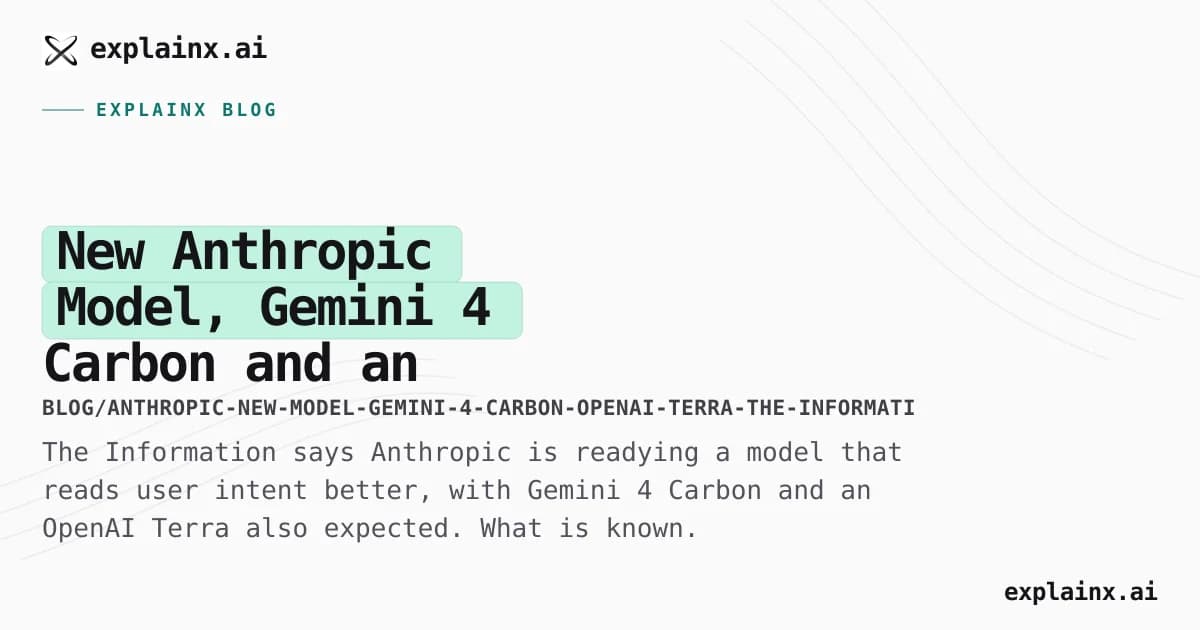 New Anthropic Model, Gemini 4 Carbon and an OpenAI Terra: What The Information Reported
