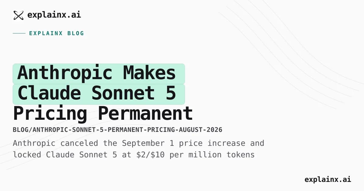 Anthropic Makes Claude Sonnet 5 Pricing Permanent at $2/$10
