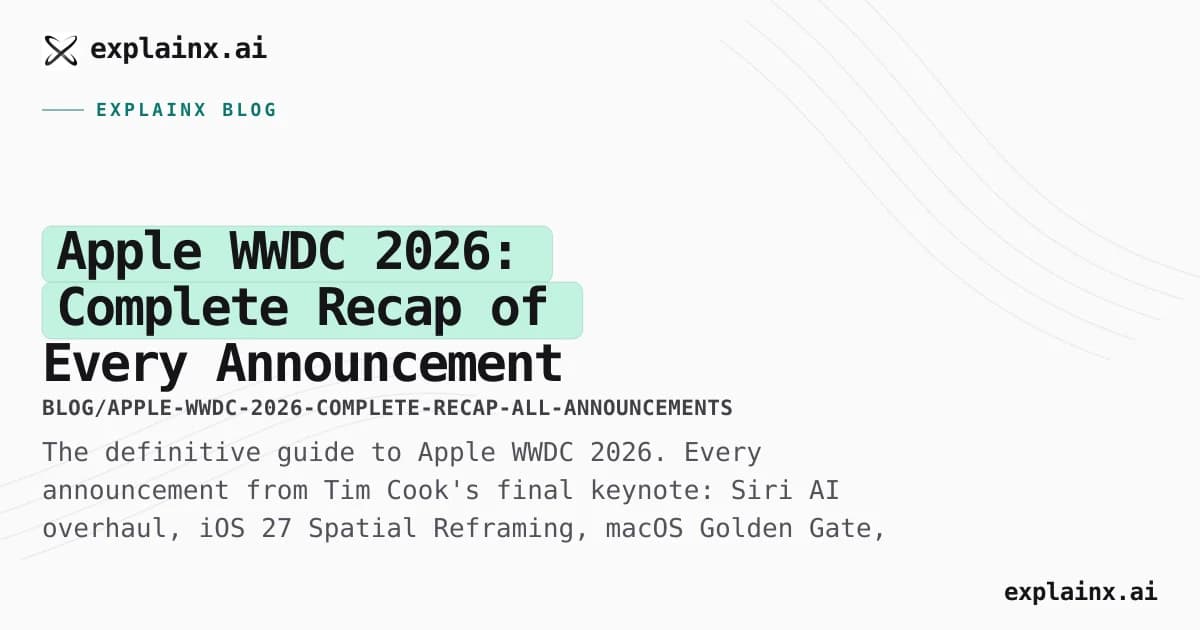 Apple WWDC 2026: Complete Recap of Every Announcement - Siri AI, iOS 27, Spatial Reframing & More