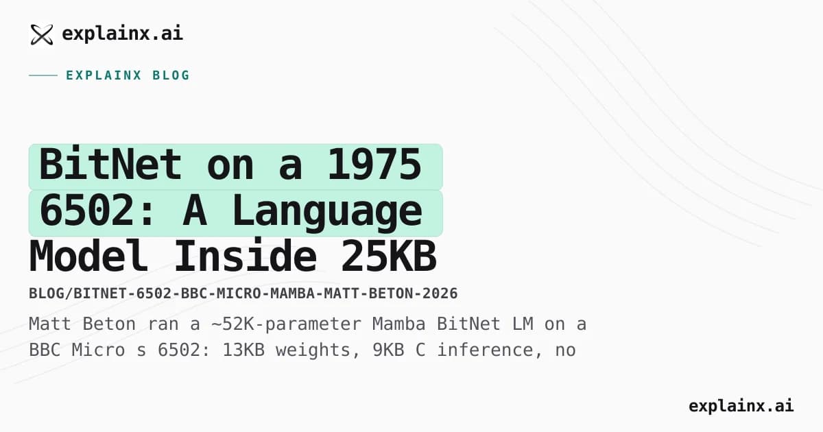 BitNet on a 1975 6502: A Language Model Inside 25KB
