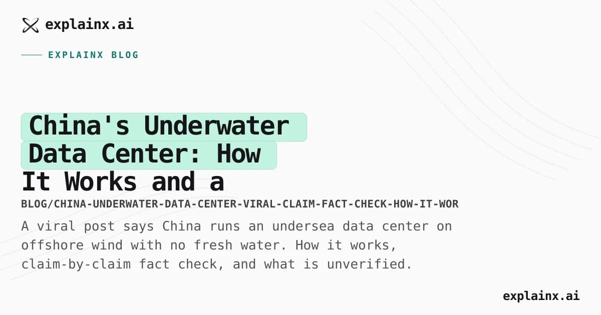 China's Underwater Data Center: How It Works and a Fact Check of the Viral Claim