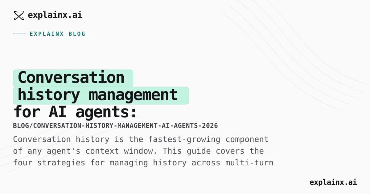 Conversation history management for AI agents: what to keep, compress, and drop in 2026