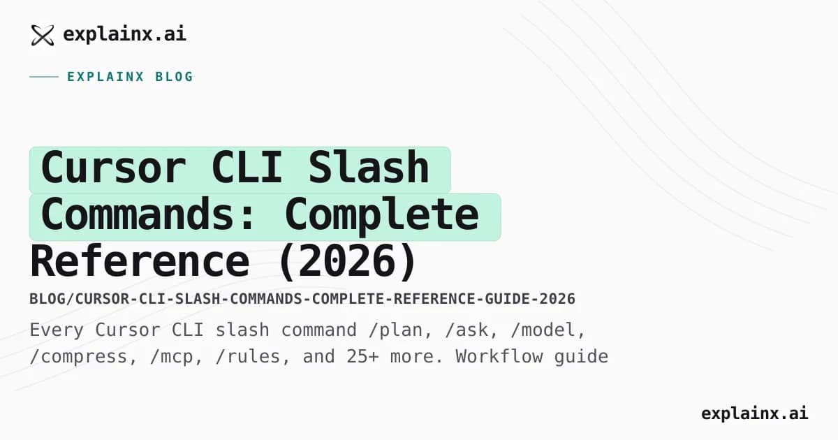Cursor CLI Slash Commands: Complete Reference (2026)