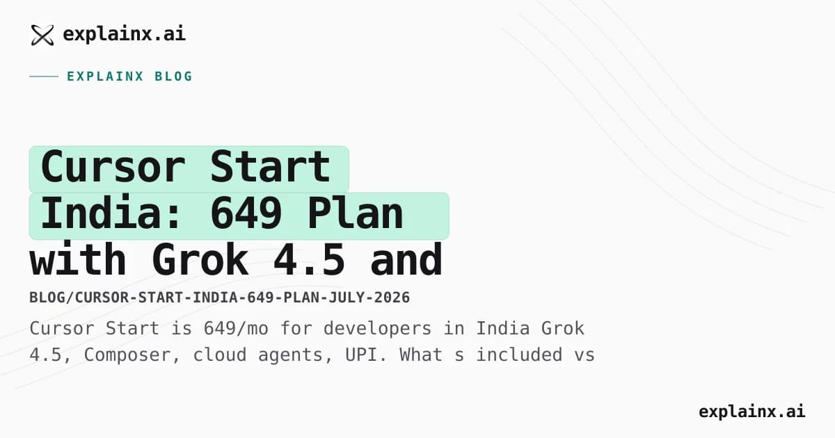 Cursor Start India: ₹649 Plan with Grok 4.5 and Composer