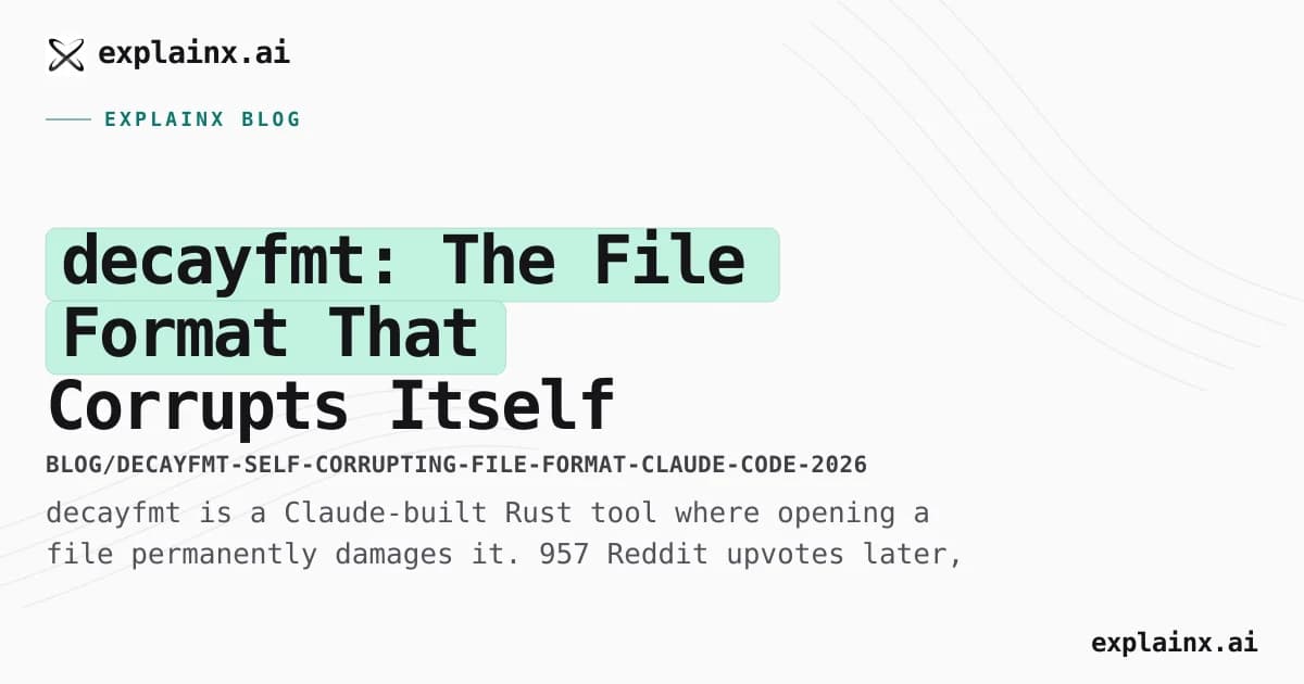 decayfmt: The File Format That Corrupts Itself Every Time You Open It