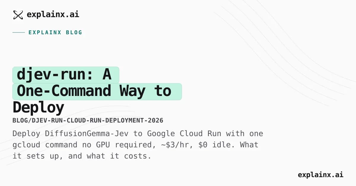 djev-run: A One-Command Way to Deploy DiffusionGemma-Jev on Google Cloud Run