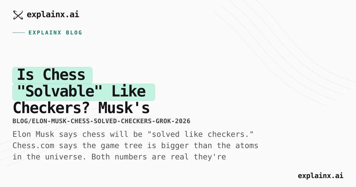 Is Chess "Solvable" Like Checkers? Musk's Debate With Chess.com, Fact-Checked