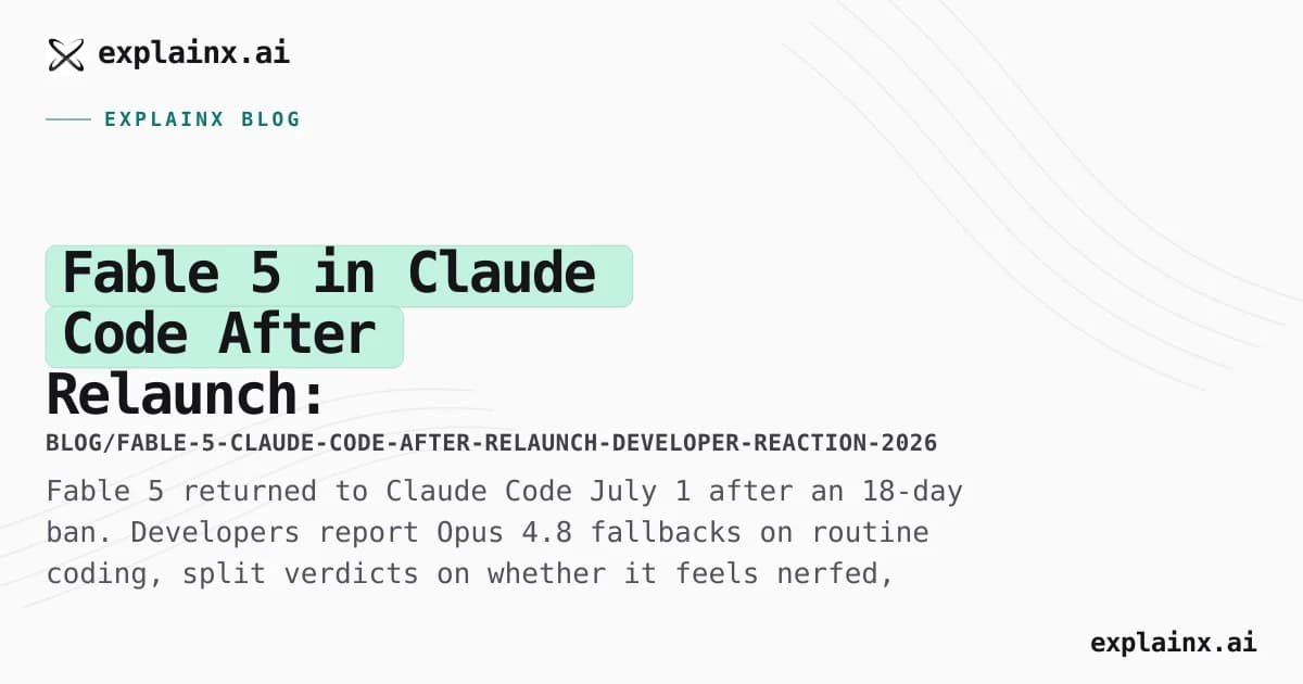 Fable 5 in Claude Code After Relaunch: Classifier Fallbacks, Rate Limits, and What Developers Are Saying
