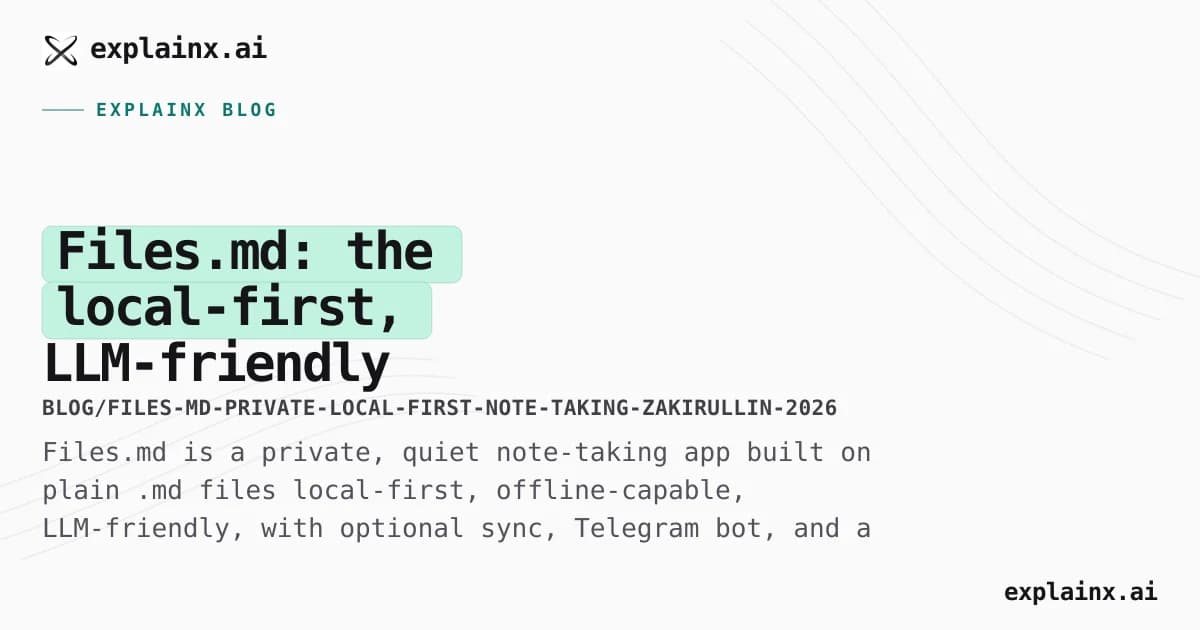 Files.md: the local-first, LLM-friendly note-taking app that lives in .md files (2026)