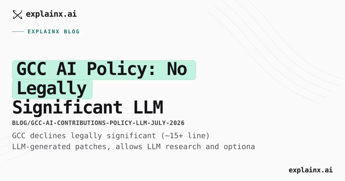 GCC AI Policy: No Legally Significant LLM Code (≥15 Lines)