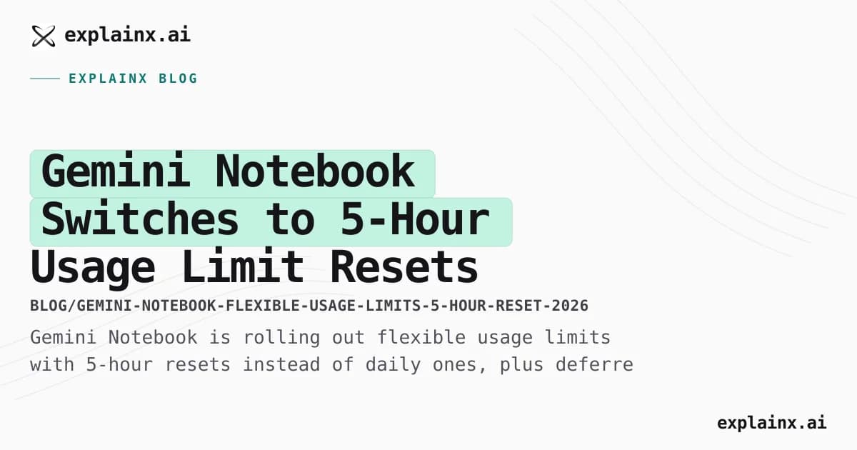 Gemini Notebook Switches to 5-Hour Usage Limit Resets
