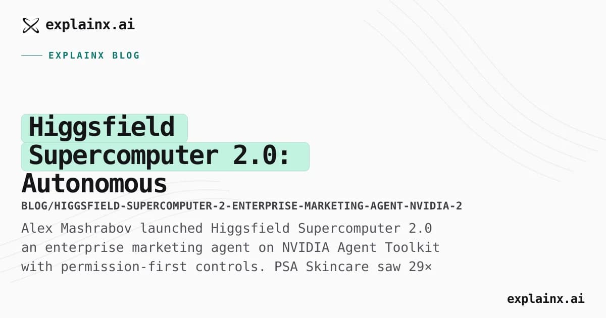 Higgsfield Supercomputer 2.0: Autonomous Marketing Agent on NVIDIA (2026)