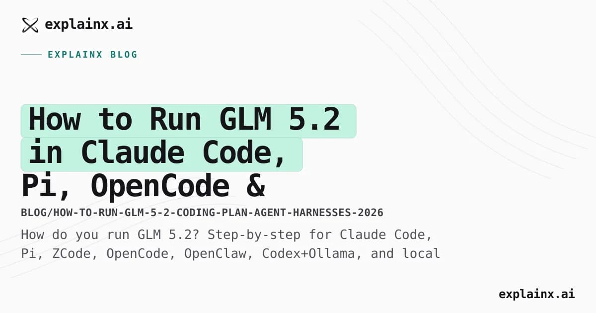 How to Run GLM 5.2 in Claude Code, Pi, OpenCode & Every Harness (2026)