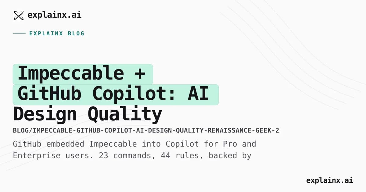 Impeccable + GitHub Copilot: AI Design Quality Built In