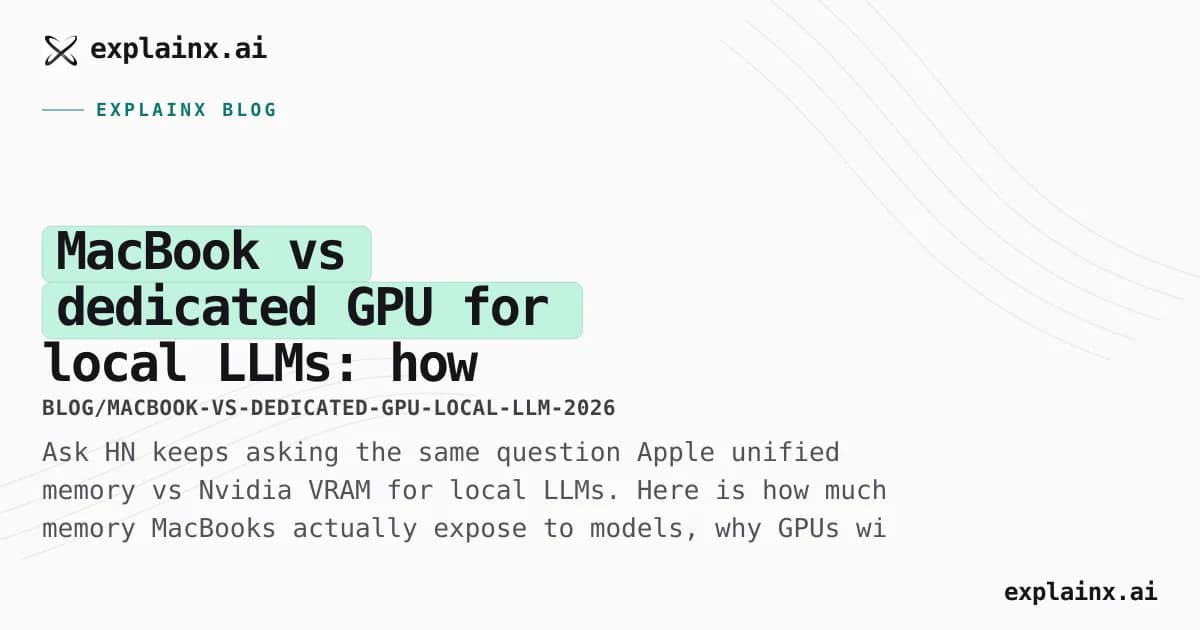 MacBook vs dedicated GPU for local LLMs: how much RAM you really get, and when each wins in 2026