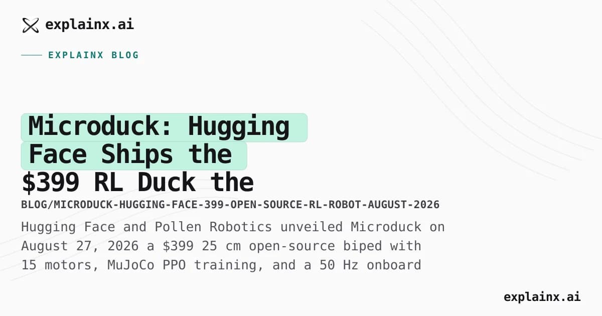Microduck: Hugging Face Ships the $399 RL Duck the Open Source Community Prototyped
