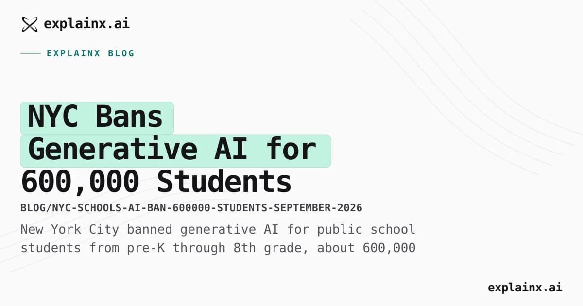 NYC Bans Generative AI for 600,000 Students Through 8th Grade