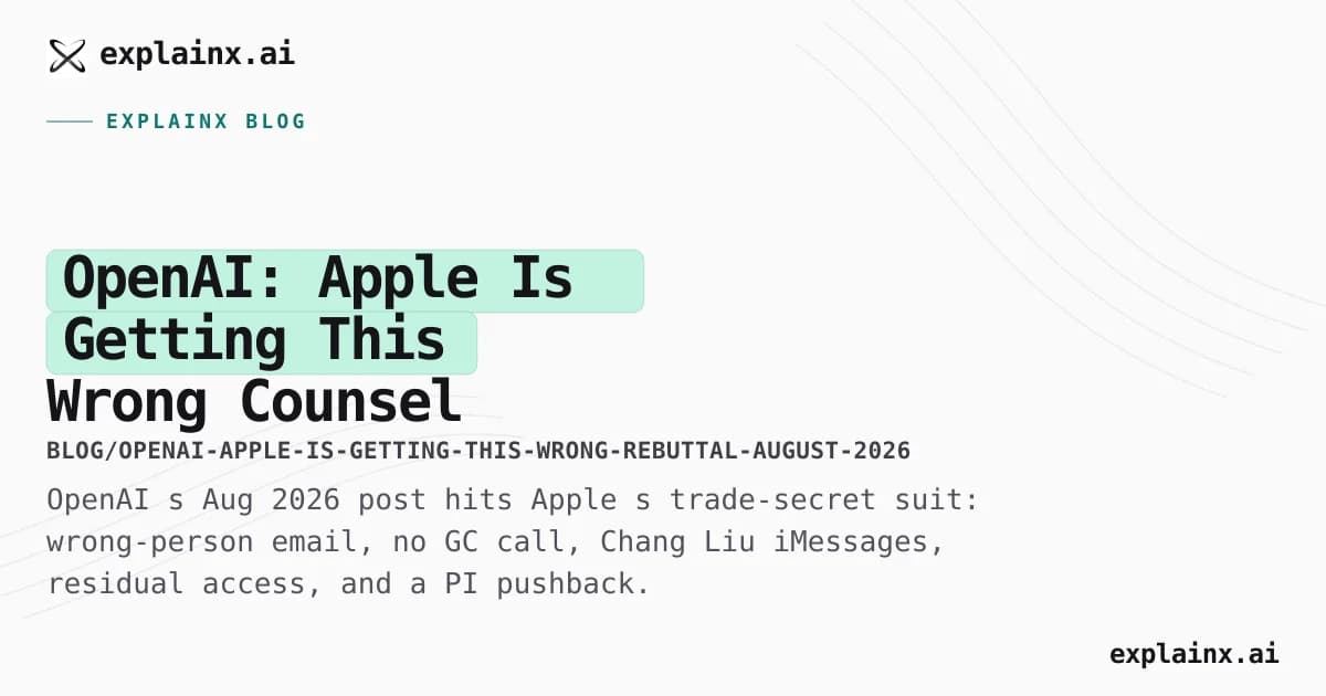 OpenAI: “Apple Is Getting This Wrong” — Counsel Mix-Up, iMessages, Injunction