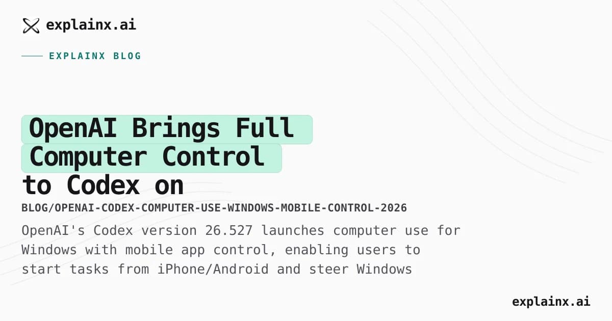 OpenAI Brings Full Computer Control to Codex on Windows: Mobile Steering, Thread Management, and the AI Agent Wars Heat Up