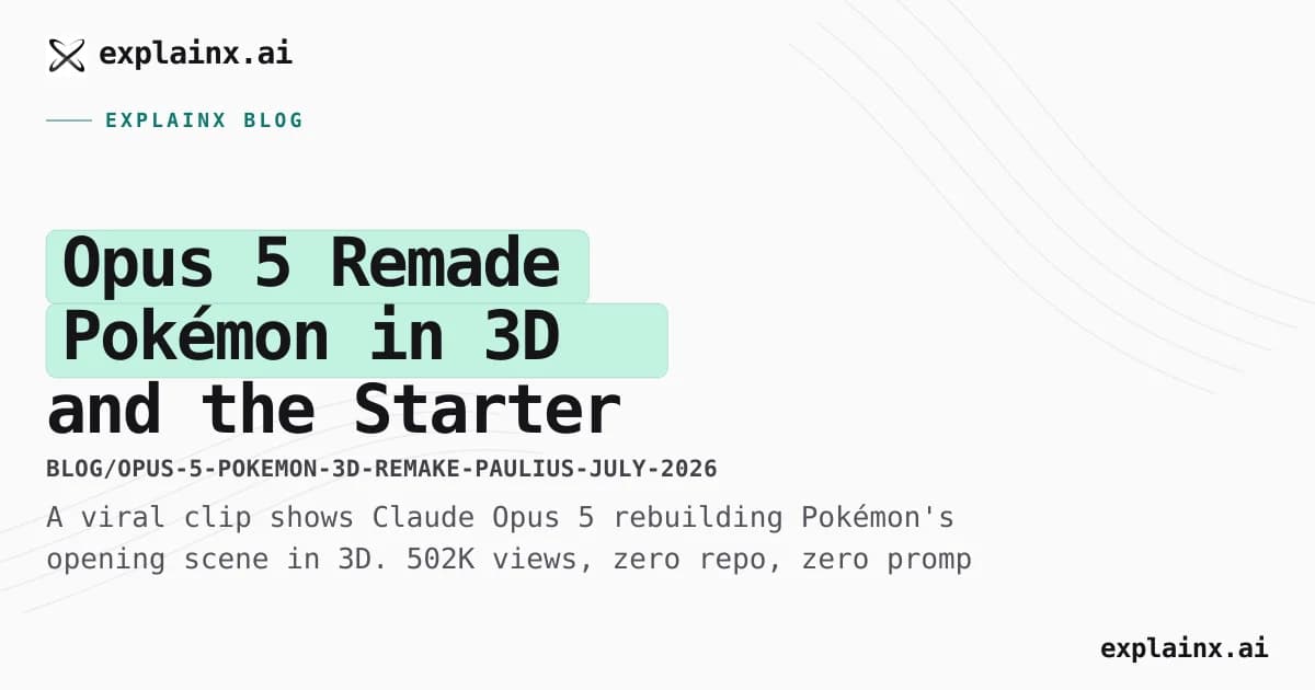Opus 5 Remade Pokémon in 3D — and the Starter Scene Is Unsettling