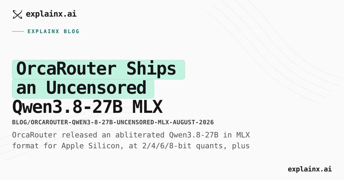 OrcaRouter Ships an Uncensored Qwen3.8-27B MLX Build for Mac