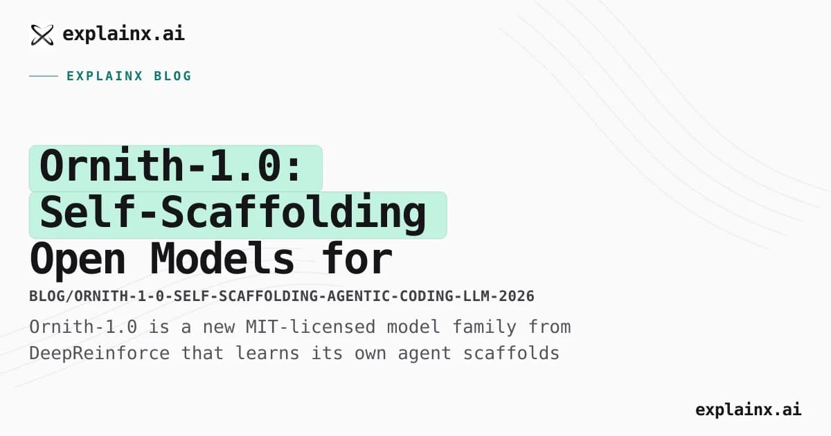 Ornith-1.0: Self-Scaffolding Open Models for Agentic Coding