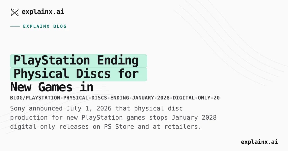 PlayStation Ending Physical Discs for New Games in January 2028 — What Changes July 1, 2026