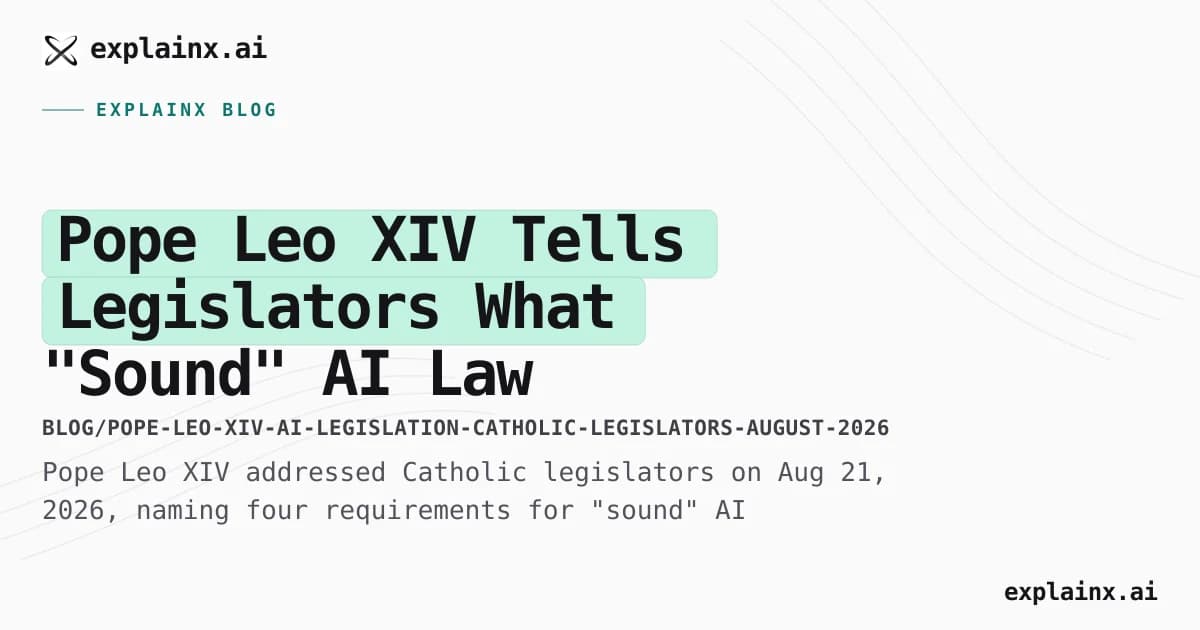 Pope Leo XIV Tells Legislators What "Sound" AI Law Should Require
