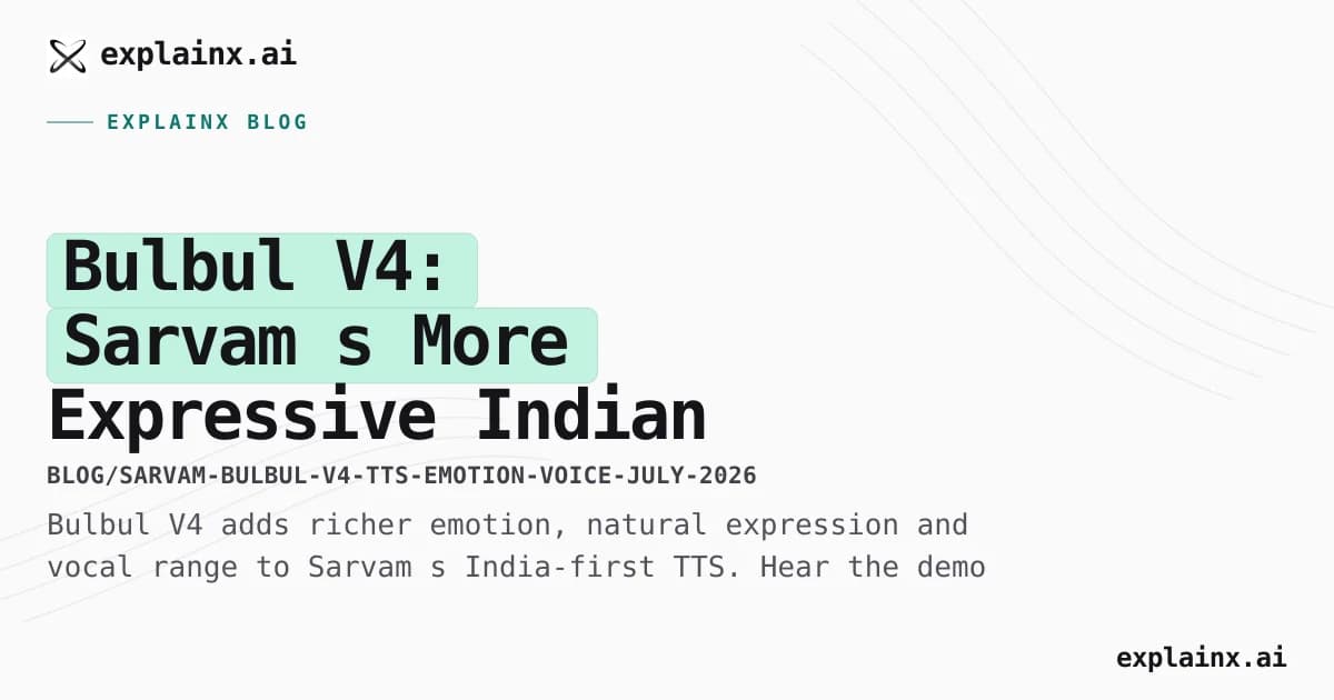 Bulbul V4: Sarvam’s More Expressive Indian Voice Model