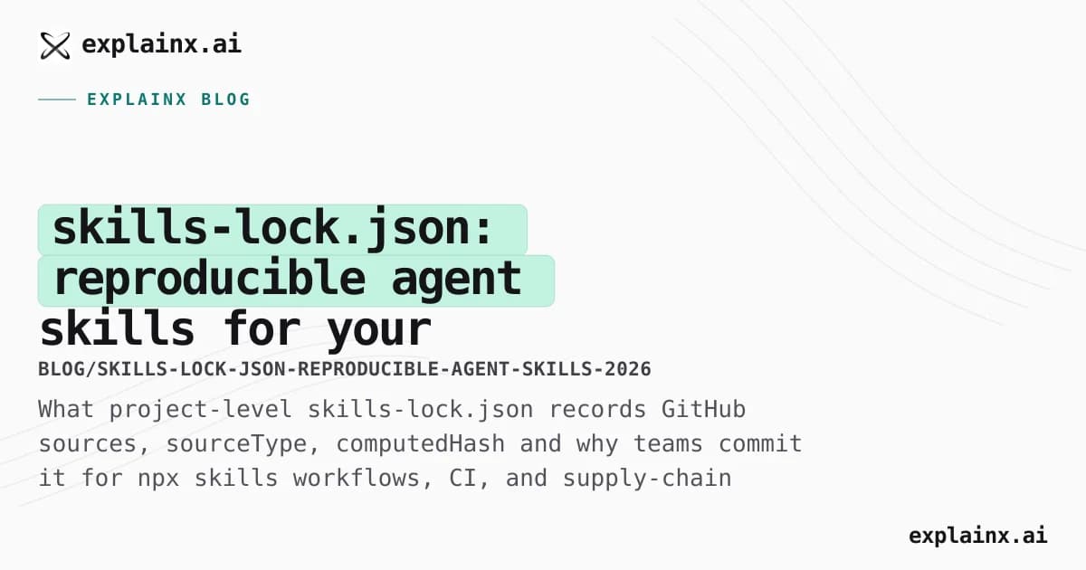 skills-lock.json: reproducible agent skills for your repo (lockfile primer)