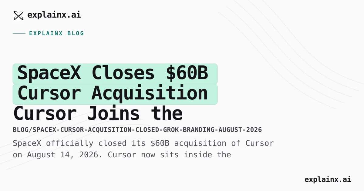 SpaceX Closes $60B Cursor Acquisition — Cursor Joins the Grok Team