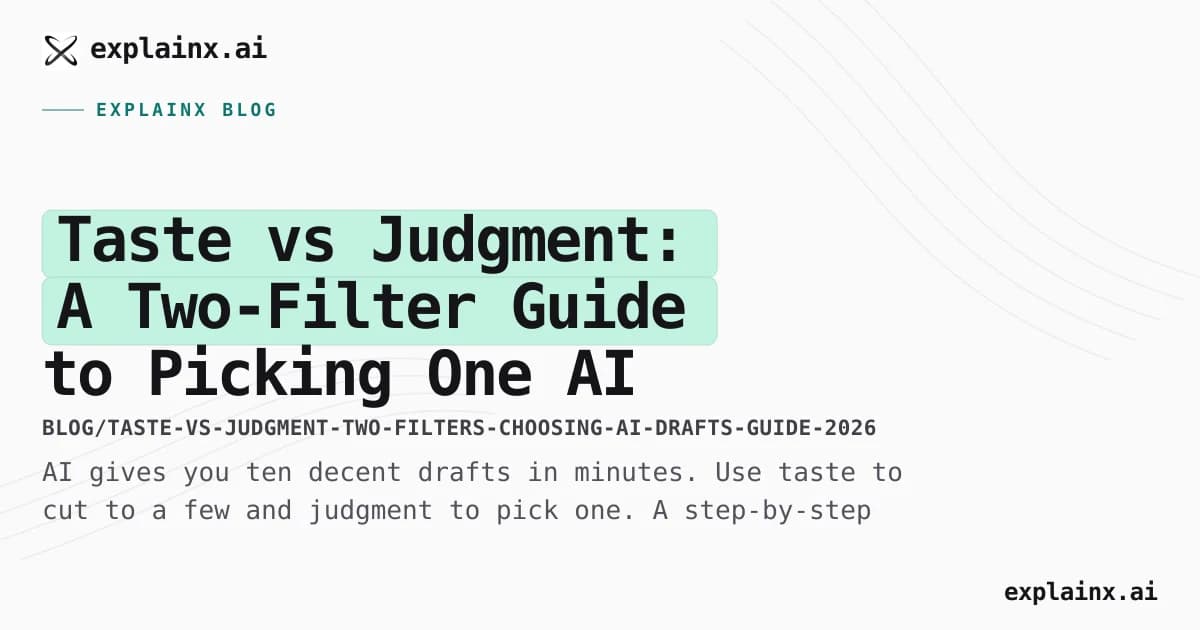 Taste vs Judgment: A Two-Filter Guide to Picking One AI Draft