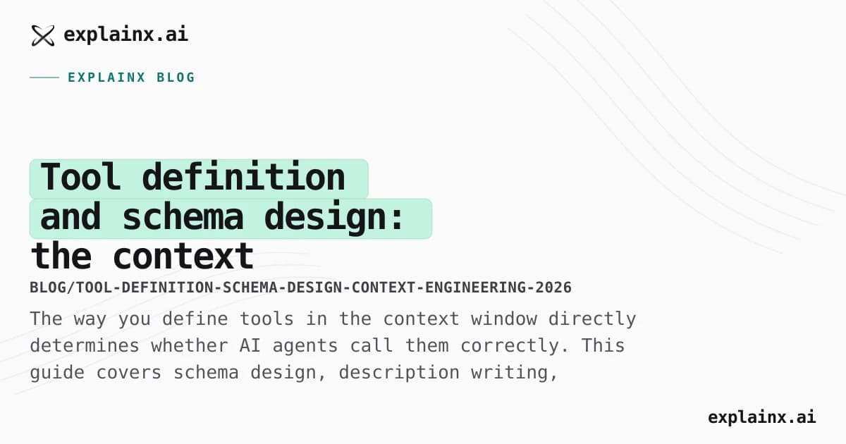 Tool definition and schema design: the context engineering layer most teams get wrong in 2026