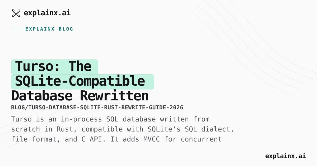 Turso: The SQLite-Compatible Database Rewritten in Rust — MVCC, Async I/O, Vector Search, and an MCP Server
