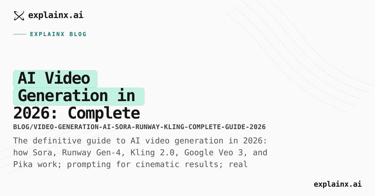 AI Video Generation in 2026: Complete Guide to Sora, Runway, Kling, and More