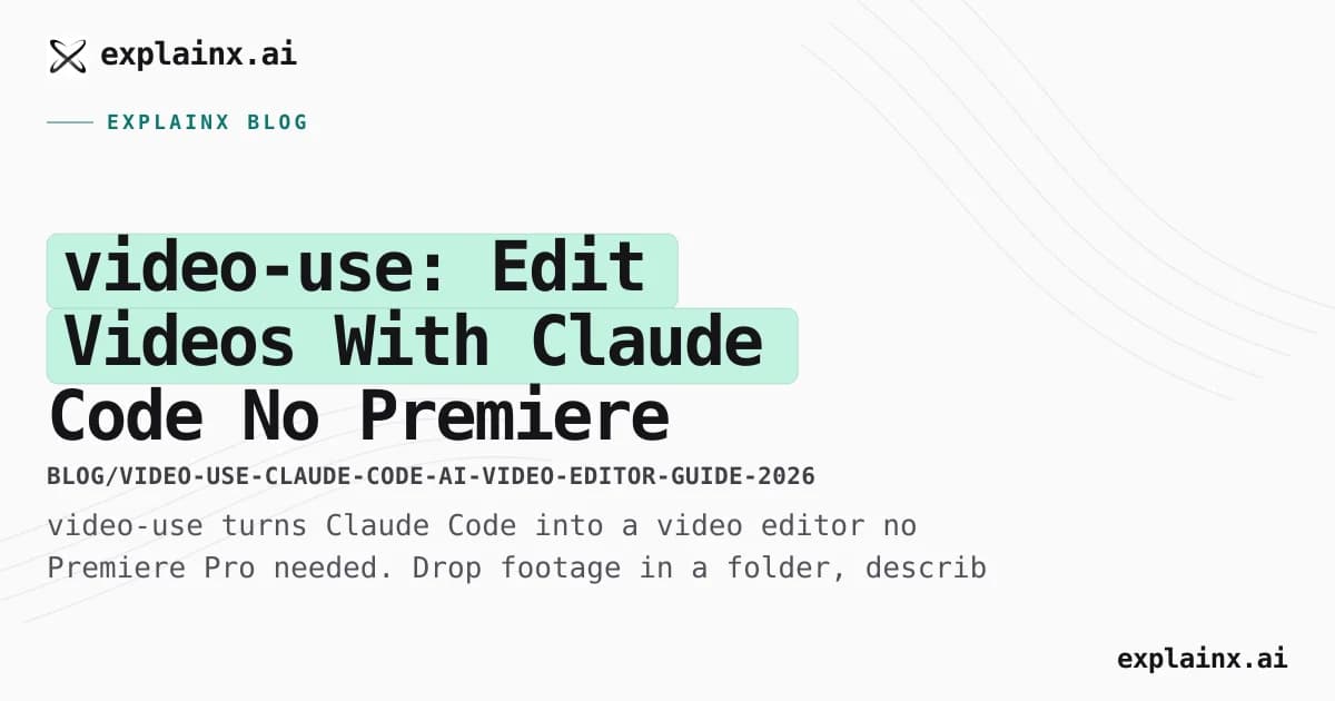 video-use: Edit Videos With Claude Code — No Premiere Pro Needed